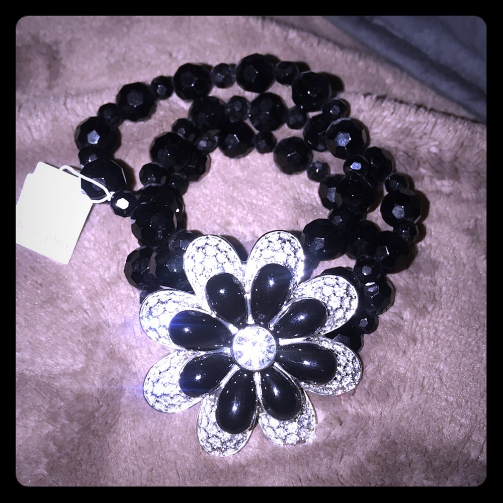 Lia Sophia stretch bracelet beads and rhinestone